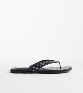 Public Desire Wide Fit Public Desire Wide Fit studded flip flops in black