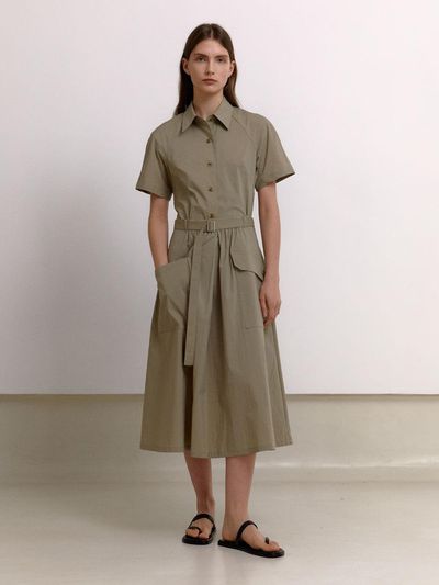 PUBLICKA X DAHLIA MIDI SKIRT, TAUPE