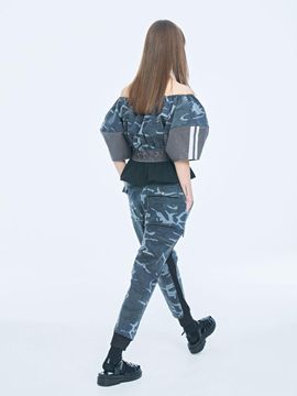 PUBLICKA X DIMA CAMOUFLAGE PANTS, BLACK