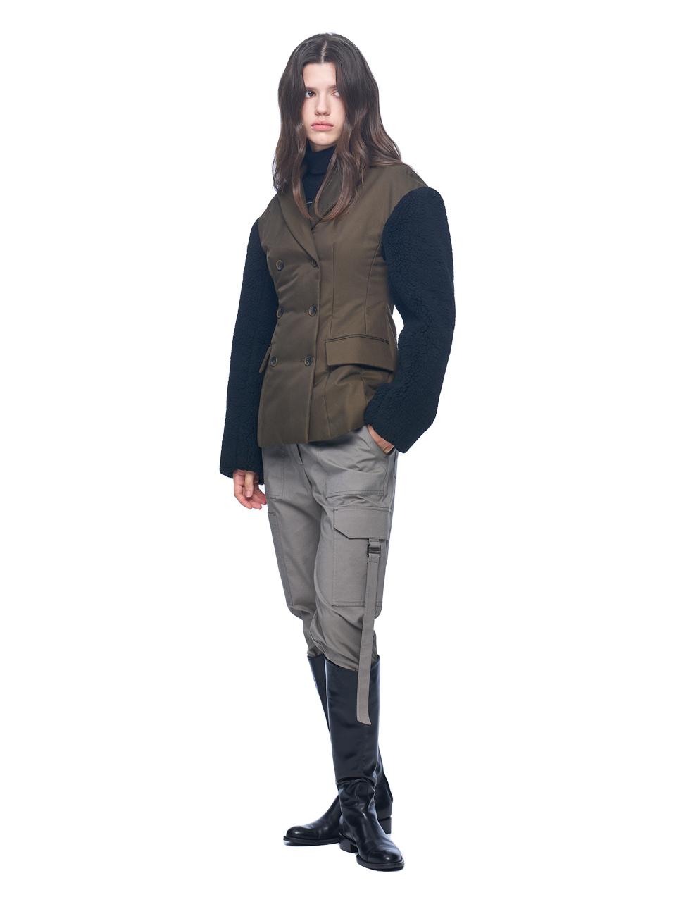 PUBLICKA X GENEVE DOUBLE BREASTED JACKET, KHAKI