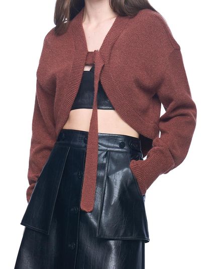 PUBLICKA X HEIDI KNIT CARDIGAN, MAHOGANY BROWN