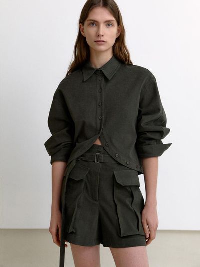 PUBLICKA X HENRYK HALF PANTS, NIGHT GREEN