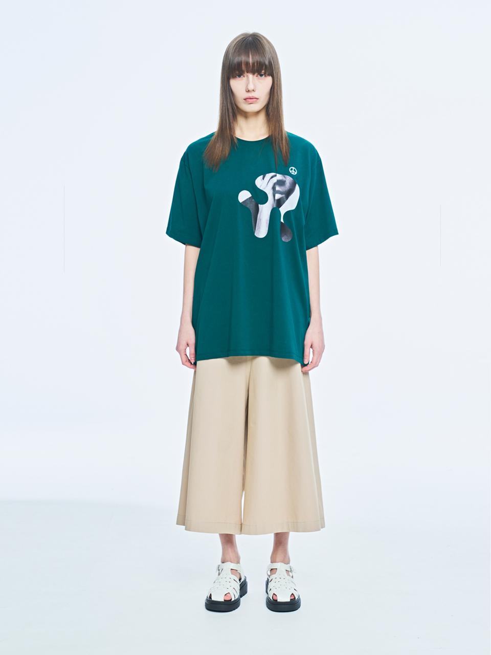 PUBLICKA X INNA PEACE T SHIRT, TEAL GREEN (over)