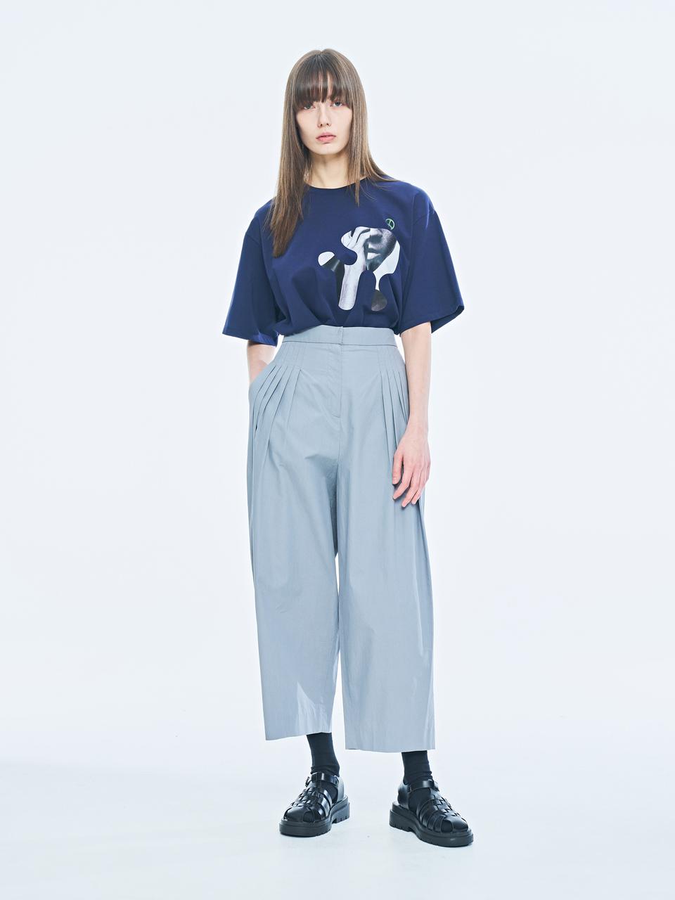 PUBLICKA X MAEL TUCK PANTS, LIGHT GREY