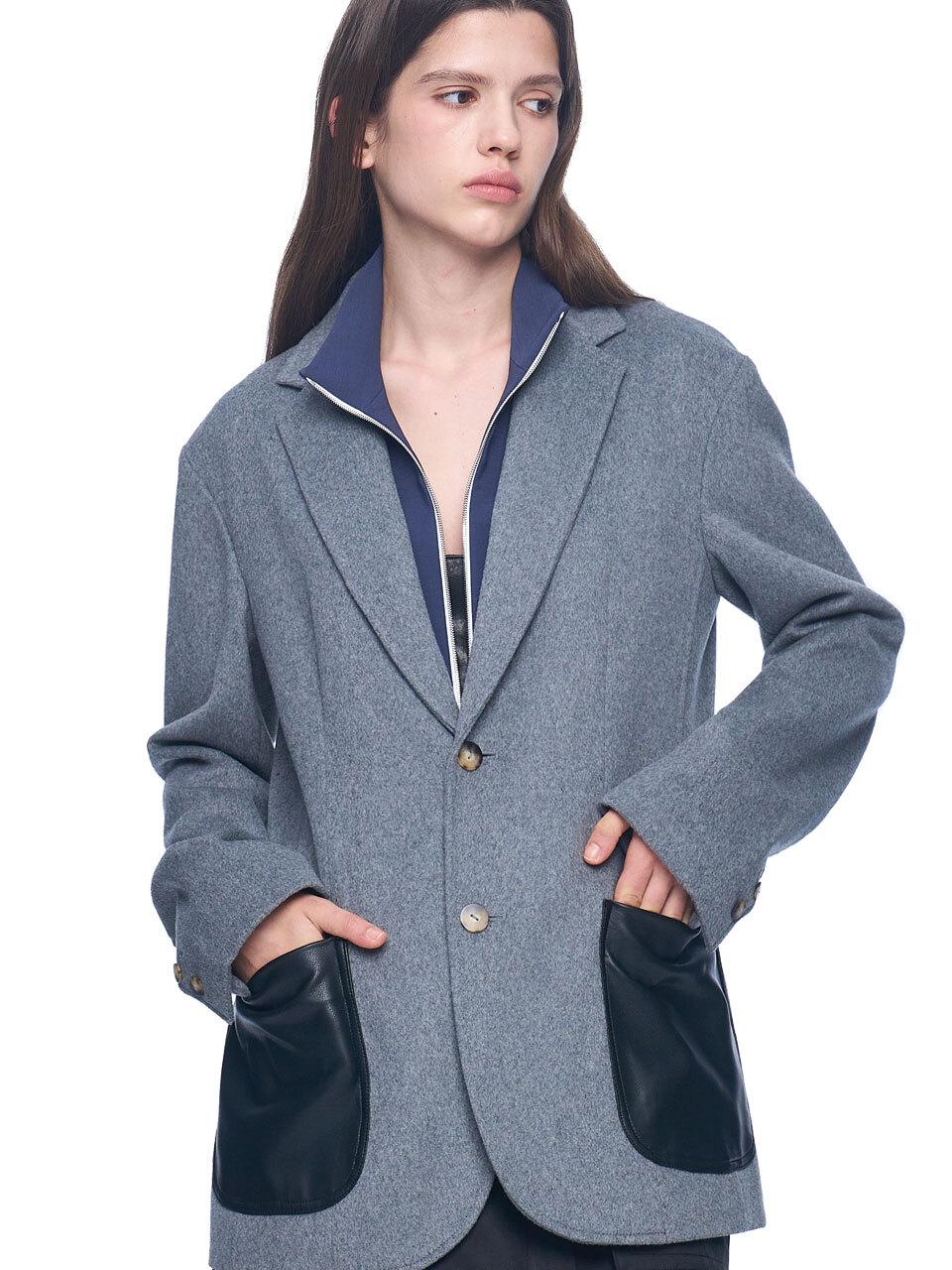 PUBLICKA X MOLLY DETACHABLE JACKET, HEATHER GREY