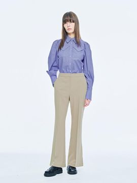 PUBLICKA X MORGAN SLIT PANTS, TAN BEIGE