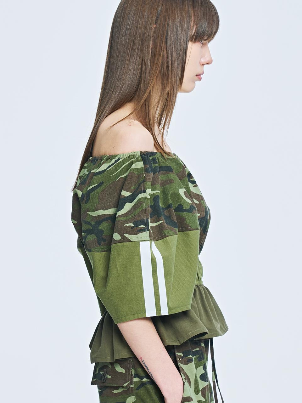 PUBLICKA X OKSANA CAMOUFLAGE TOP, KHAKI