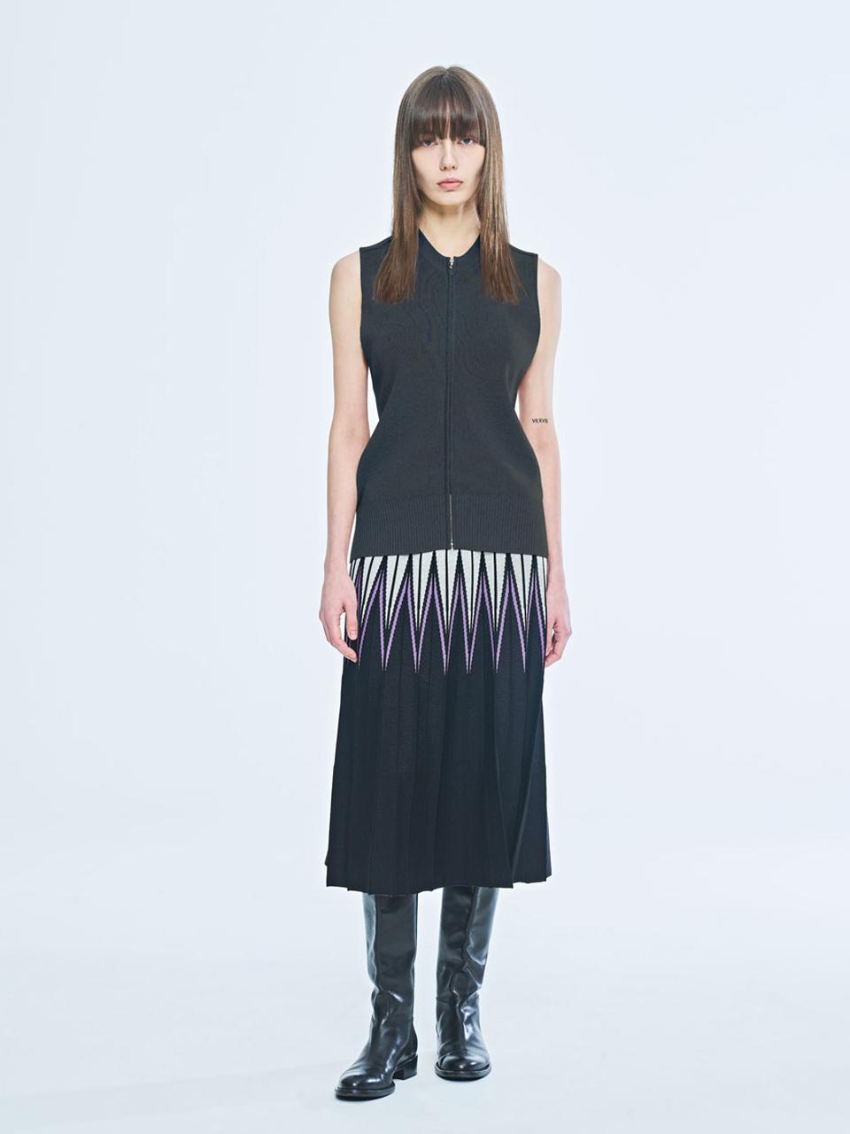 PUBLICKA X ZABAR KNIT SKIRT, PURPLE