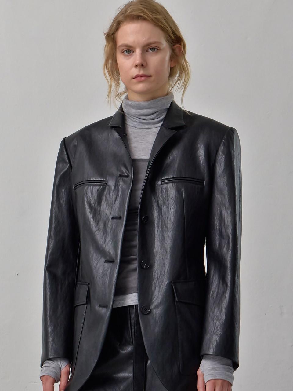 PUBLICKA X ZELDA JACKET, BLACK LEATHER