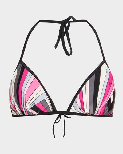 Pucci Iride-Print Triangle Bikini Bra Top
