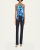 Pucci Men's Silk Twill Orchidee-Print Halter-Chain Top - 2