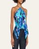 Pucci Men's Silk Twill Orchidee-Print Halter-Chain Top - 4