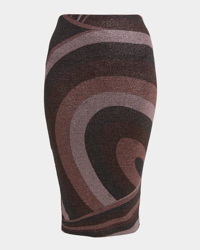 Pucci Metallic Jersey Knee-Length Skirt