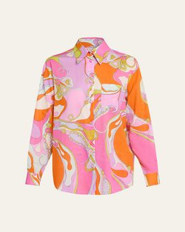 Pucci Orchidee Cotton Muslin Button-Down Shirt