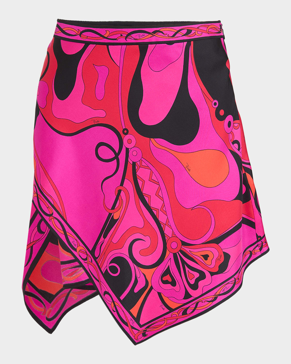 Pucci Orchidee Silk Twill Mini Skirt