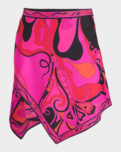 Pucci Orchidee Silk Twill Mini Skirt