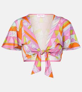 Pucci Pucci Angoli jersey satin crop top