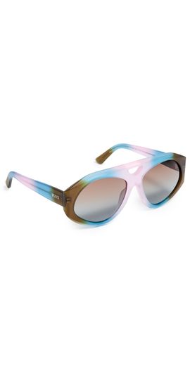 Pucci Pucci Aviator Sunglasses Matte Dark Brown/Blue/Lilac One