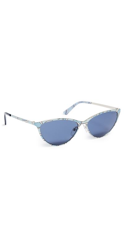 Pucci Pucci Cat Eye Sunglasses Shiny Labirinto Blue/Palladium One