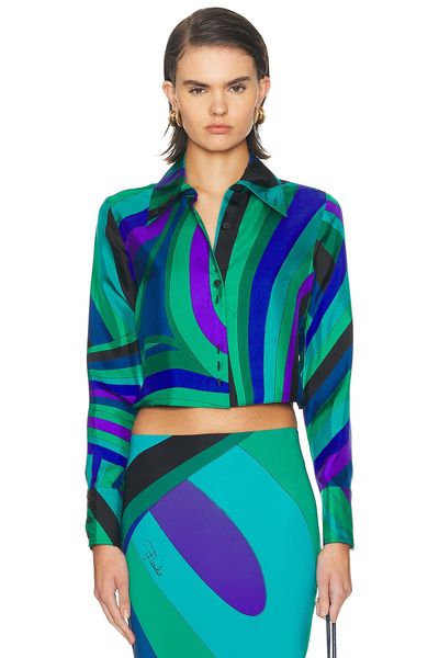 Pucci Pucci Cropped Long Sleeve Top