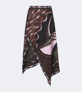 Pucci Pucci Dune asymmetric silk twill midi skirt