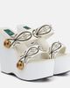 Pucci Pucci Embroidered leather wedge sandals - 1
