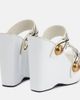Pucci Pucci Embroidered leather wedge sandals - 3