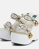 Pucci Pucci Embroidered leather wedge sandals - 5