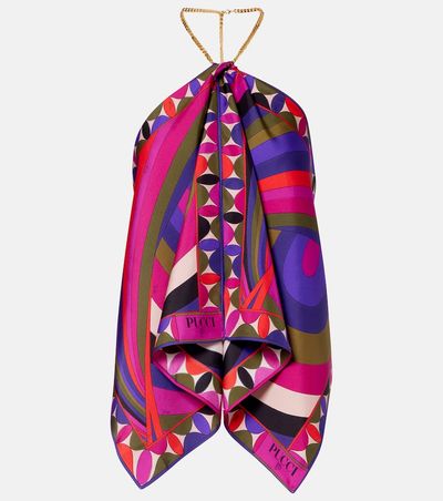 Pucci Pucci Iride embellished silk twill top