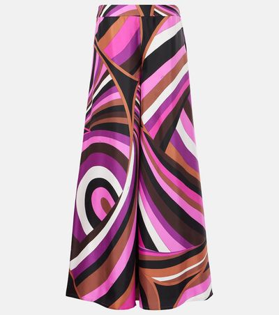 Pucci Pucci Iride printed silk twill palazzo pants