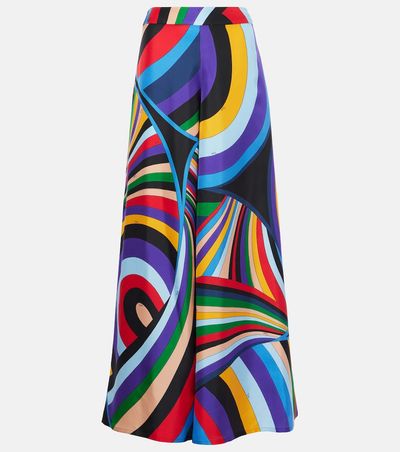 Pucci Pucci Iride silk twill wide-leg pants