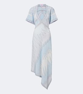Pucci Pucci Labirinto asymmetric silk crêpe de chine midi dress
