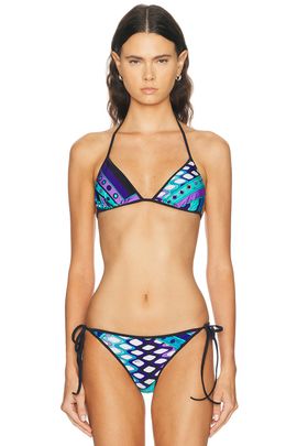 Pucci Pucci Lycra Triangle Bikini Top