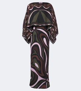 Pucci Pucci Marmo and Dune caped silk twill gown