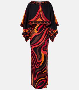 Pucci Pucci Marmo and Fari caped silk twill gown
