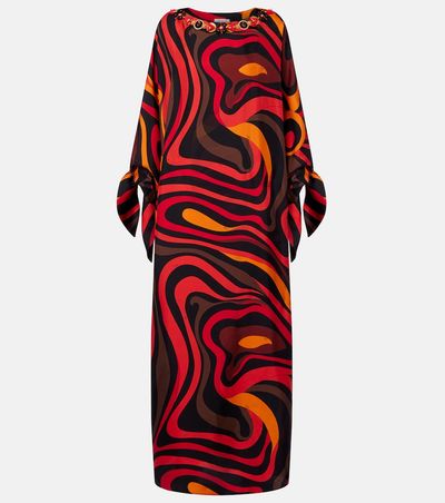 Pucci Pucci Marmo embellished silk twill kaftan
