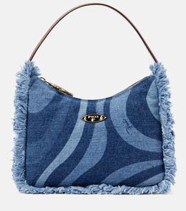 Pucci Pucci Marmo fringed denim shoulder bag