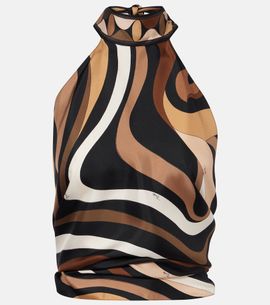 Pucci Pucci Marmo halterneck silk satin top