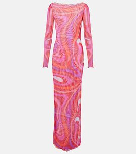 Pucci Pucci Marmo sheer tulle maxi dress