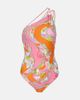 Pucci Pucci Orchidee one-shoulder swimsuit - 1