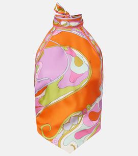 Pucci Pucci Orchidee silk twill halterneck top