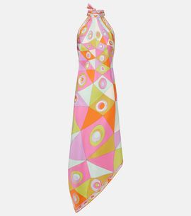Pucci Pucci Orchidee silk twill midi dress