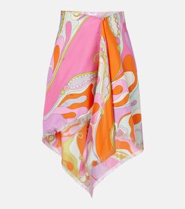 Pucci Pucci Orchidee silk twill midi skirt