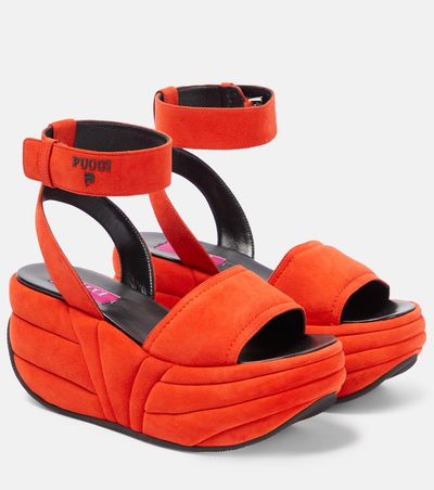 Pucci Pucci Pucciami suede wedge platform sandals