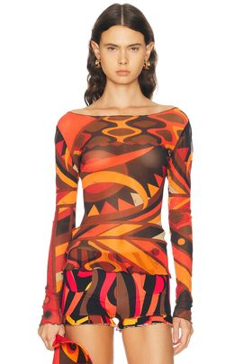 Pucci Pucci Tulle Long Sleeve Top
