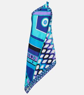 Pucci Pucci Vivara asymmetric silk twill midi dress