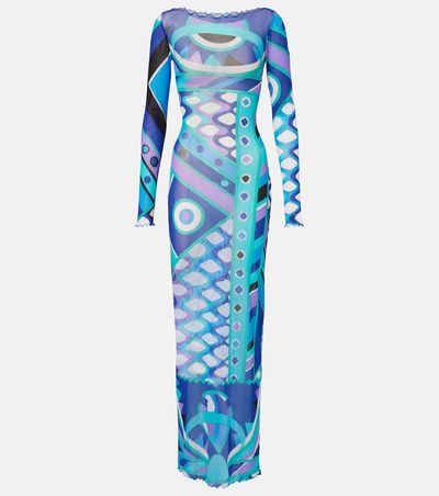 Pucci Pucci Vivara ruffled tulle maxi dress