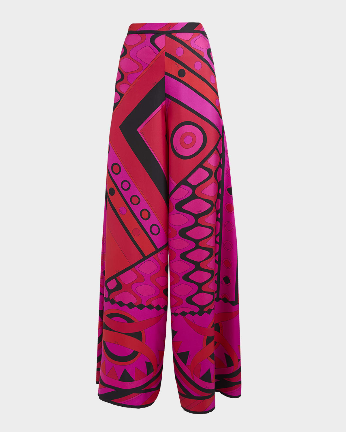 Pucci Vivara Silk Twill Wide-Leg Pants