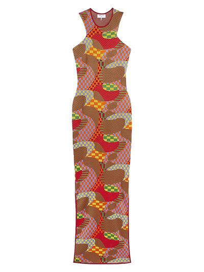 Pucci Women's Checkered Jacquard Maxi Dress