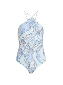 Pucci Women's L'Alba Halter One-Piece Swimsuit